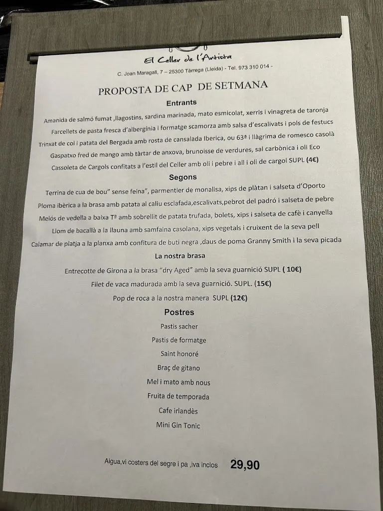 Menu_El Celler de l’artista_Tarroja de Segarra_image_1