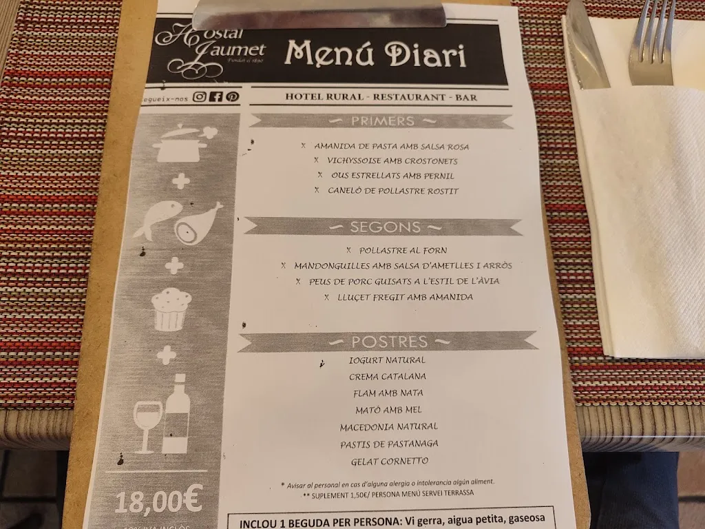 Menu_Hostal Jaumet_Torà_image_2