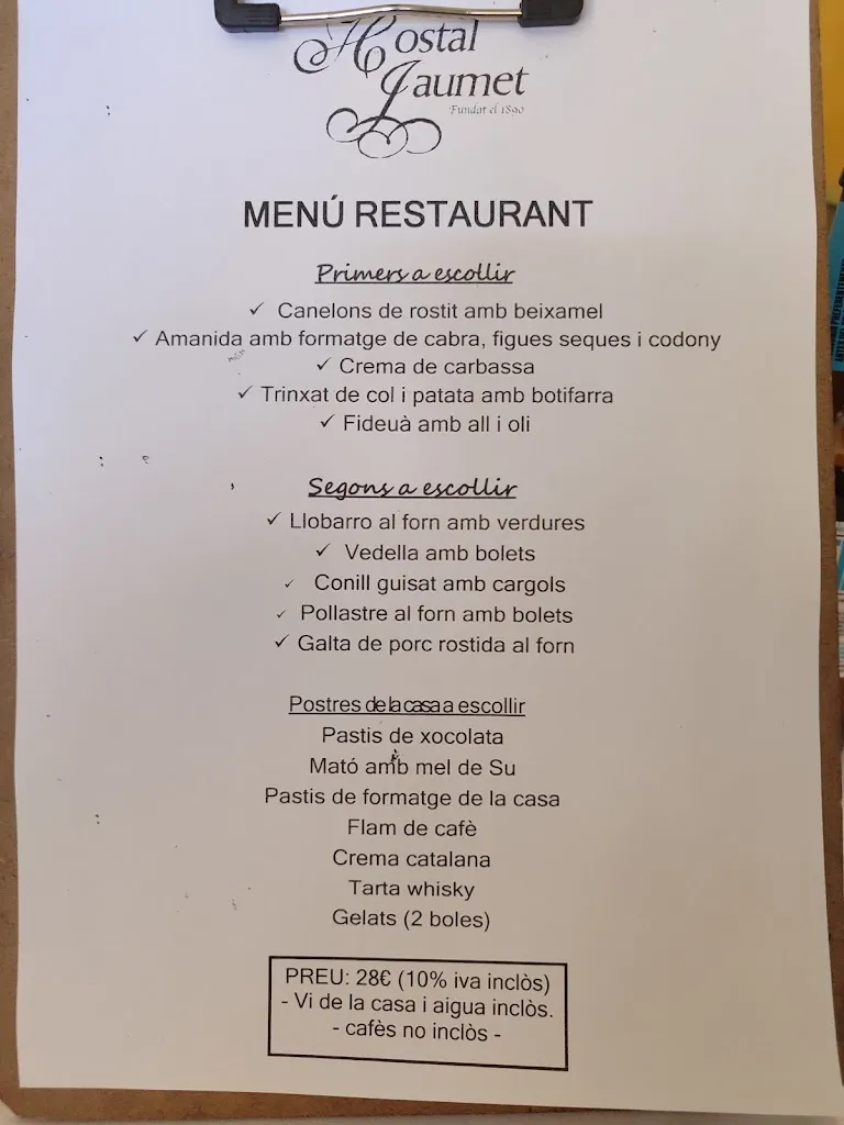 Menu_Hostal Jaumet_Torà_image_3