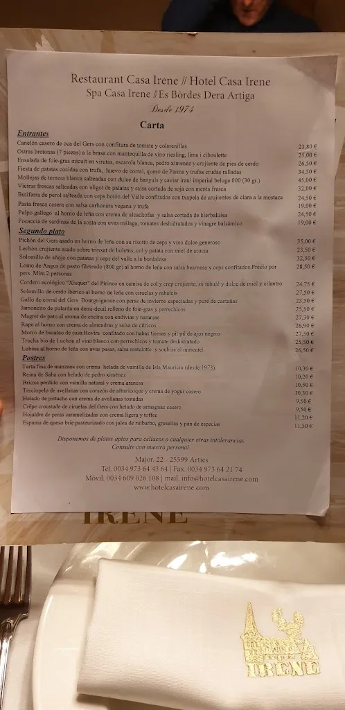 Menu_Restaurante Casa Irene_Naut Aran_image_1