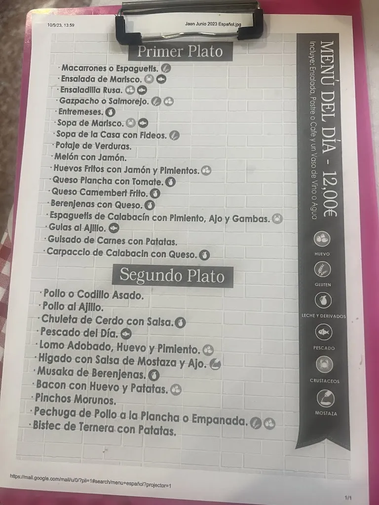 Menu_Restaurante Jaen_Guardamar del Segura_image_1