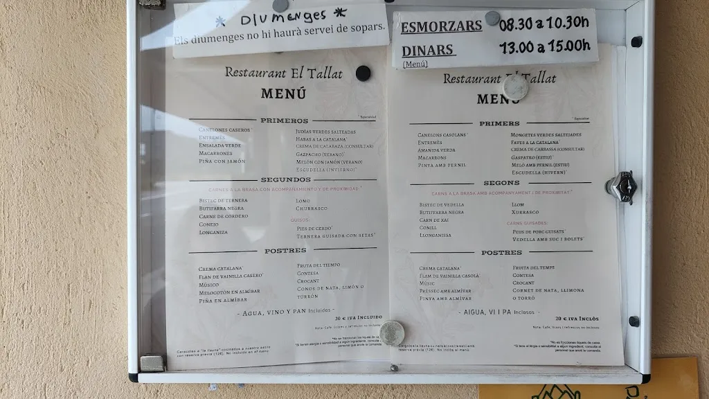 Menu_Restaurant El Tallat_Vallbona de les Monges_image_2