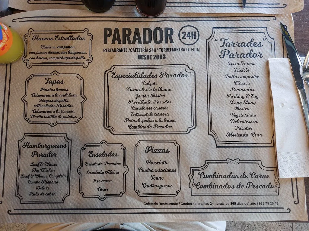 Menu_Parador 24h Torrefarrera_Torrefarrera_image_2