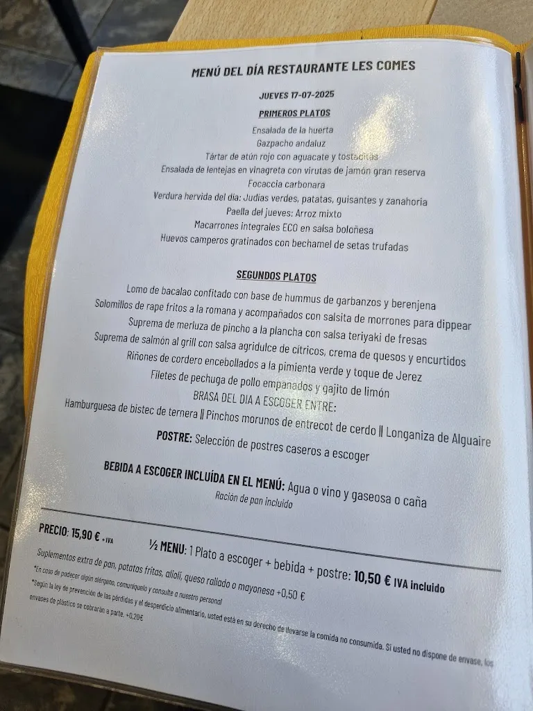 Menu_Les Comes_Torrefarrera_image_1