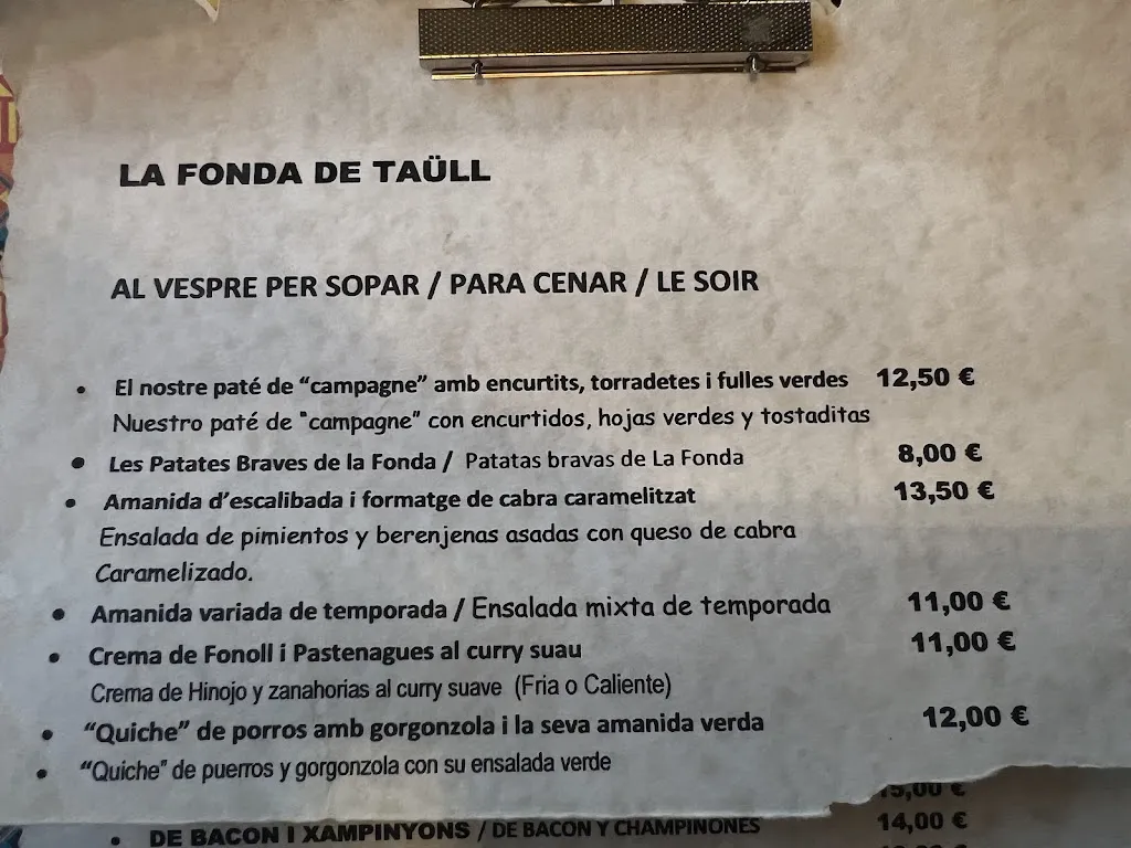 Menu_Restaurant La Fonda de Taüll | Vall de Boí_Vall de Boí La_immagine_4