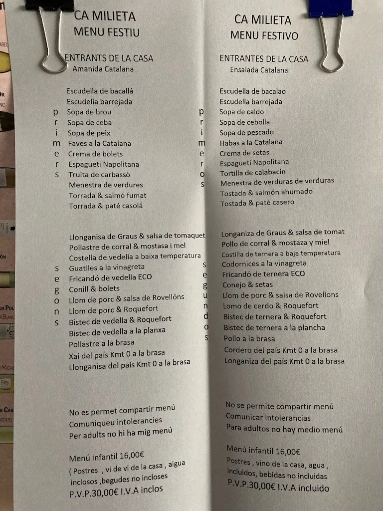 Menu_Restaurant Ca Milieta_Vilaller_image_4