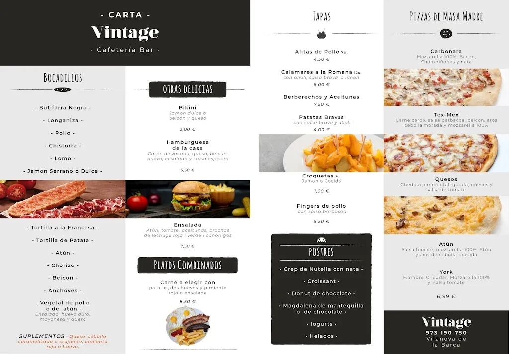 Menu_Bar Cafeteria Vintage_Vilanova de la Barca_image_1