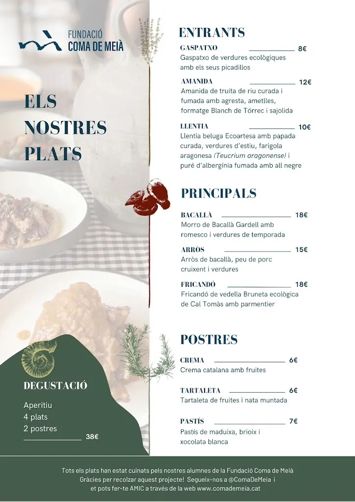 Menu_Restaurant Escola de la Fundació Coma de Meià_Vilanova de Meià_image_1