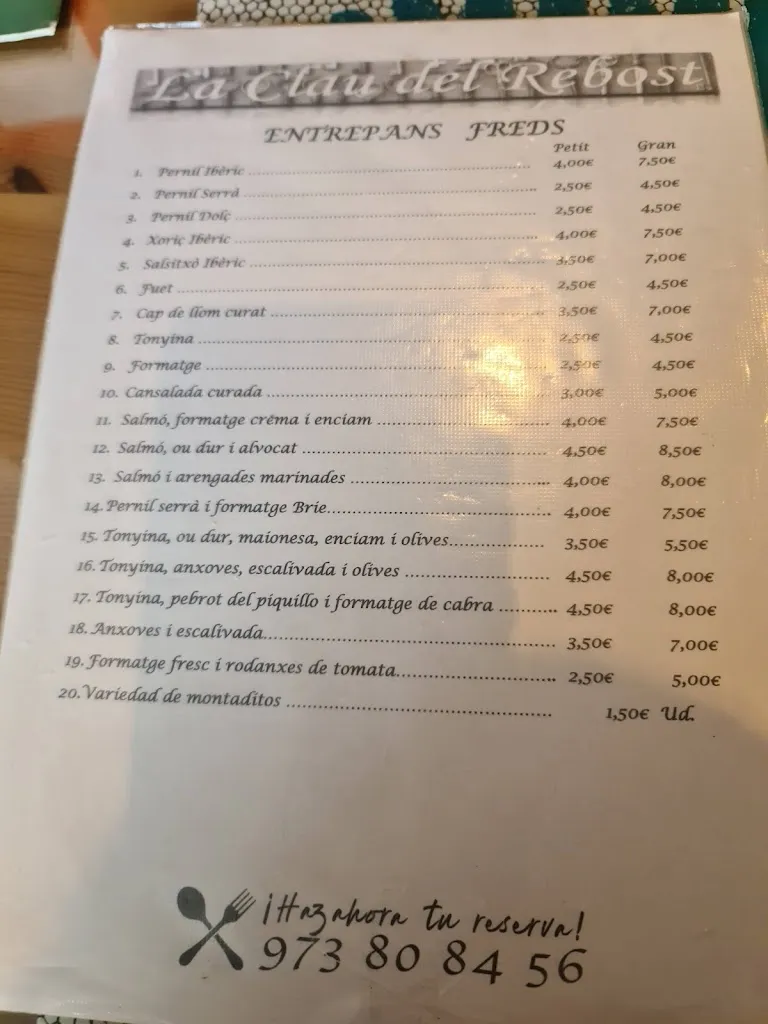 Menu_La Clau Del Rebost_Tàrrega_image_1