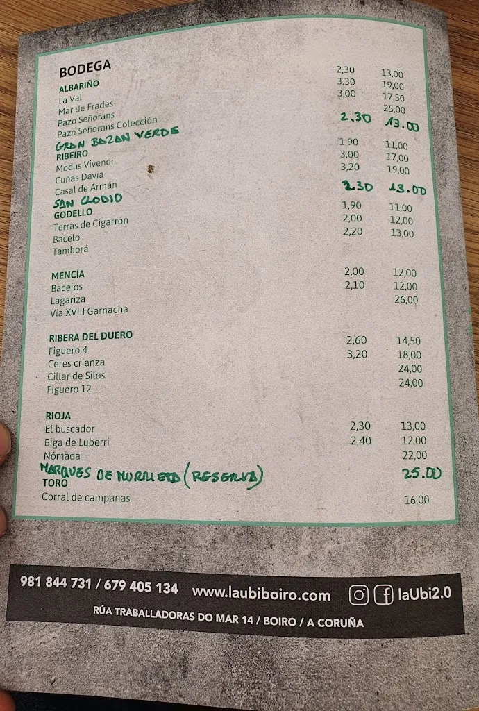 Menu_Restaurante - La Ubi - Boiro_Boiro_image_3