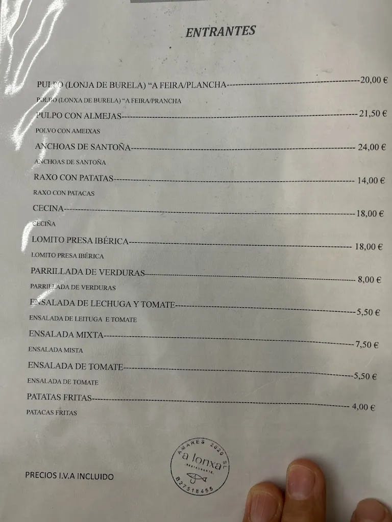 Menu_Restaurante A Lonxa_Burela_immagine_2