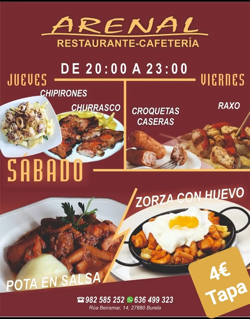 Menu_Restaurante Arenal_Burela_immagine_1