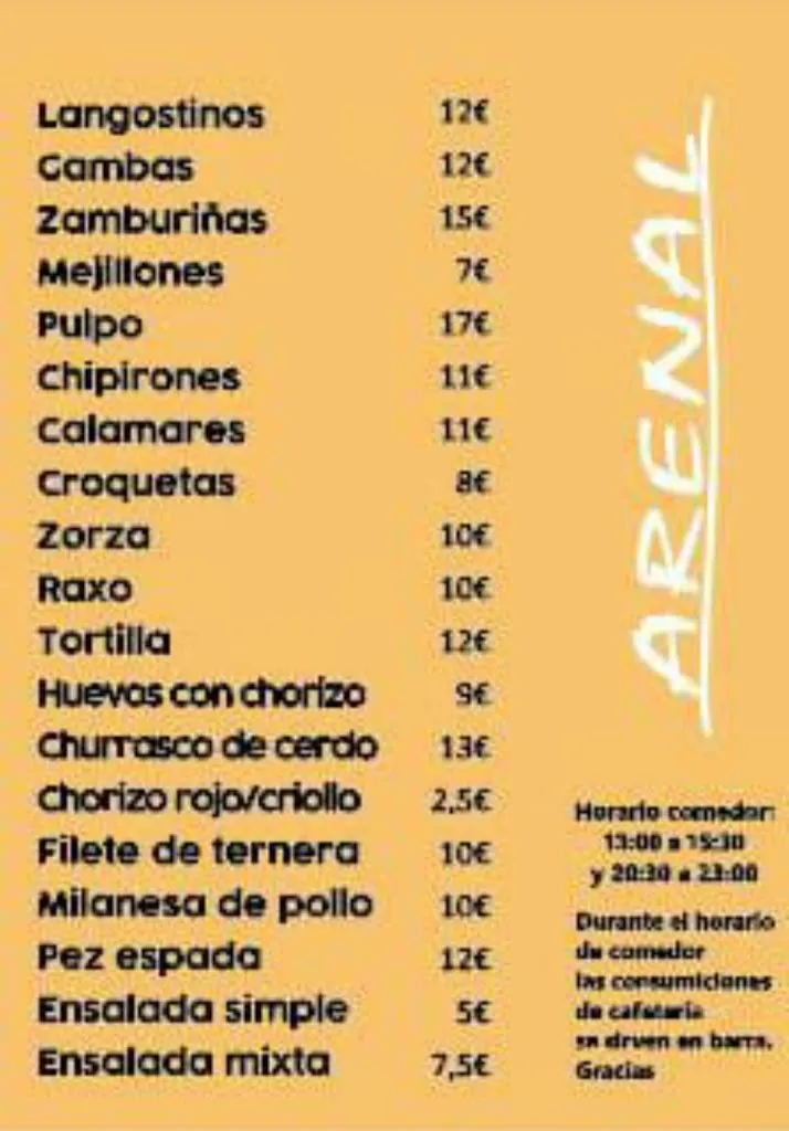 Menu_Restaurante Arenal_Burela_immagine_2