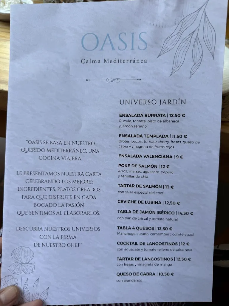 Menu_Oasis Restaurante_Jávea/Xàbia_image_2