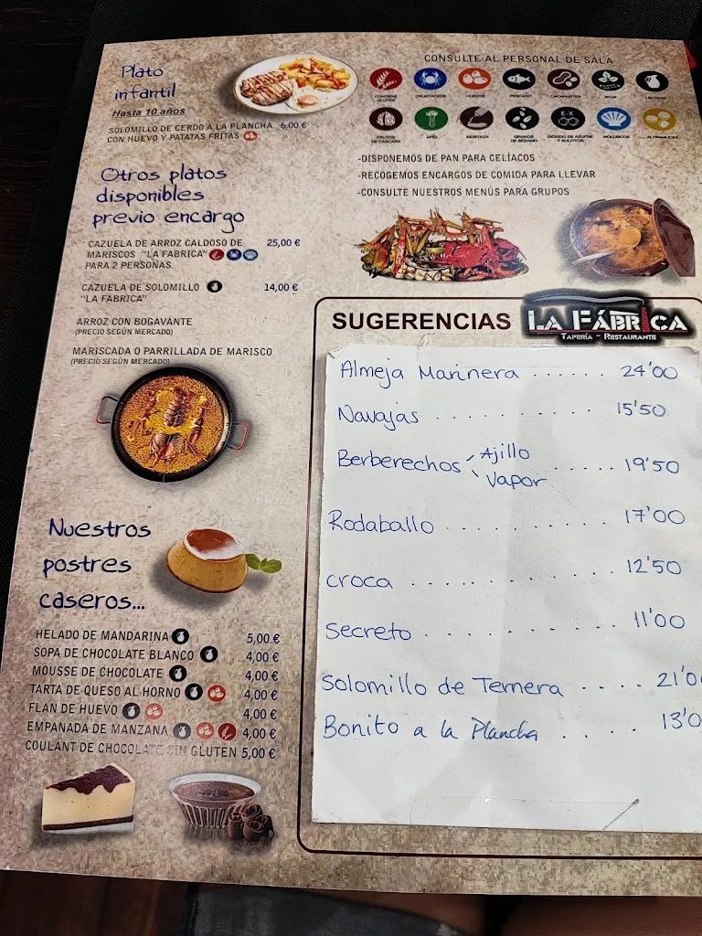 Menu_Tapería - Restaurante La Fábrica_Monforte de Lemos_immagine_1