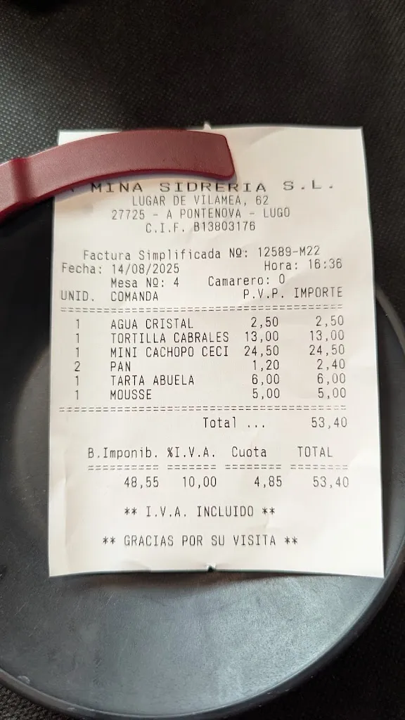 María Emegé_Mesón Parrillada A Mina_Pontenova A_review