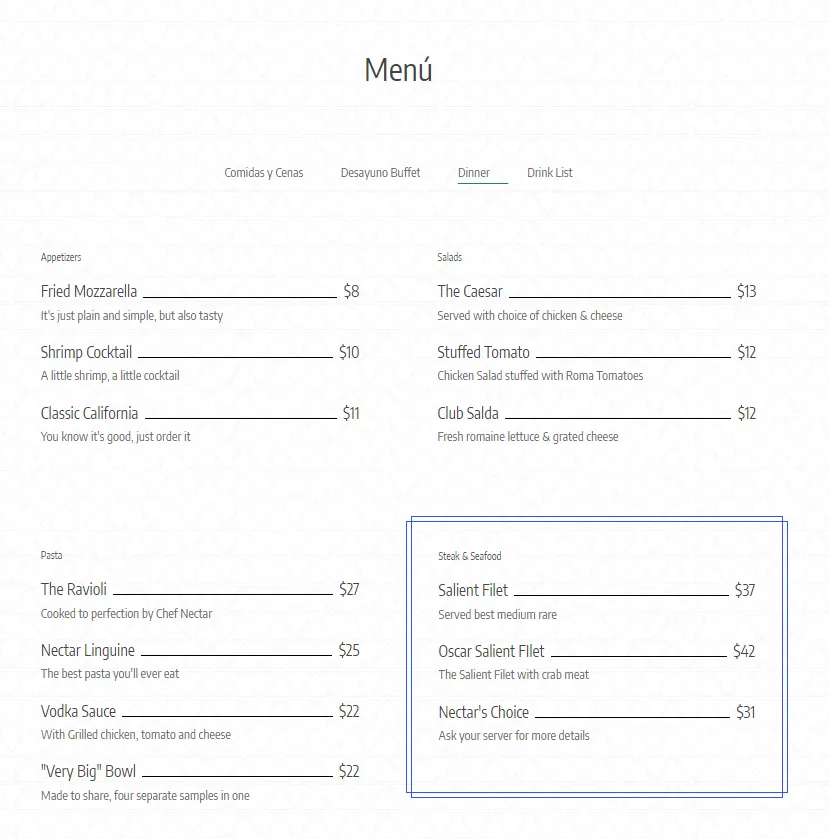 Menu_Rectoral de Lestedo_Palas de Rei_image_1