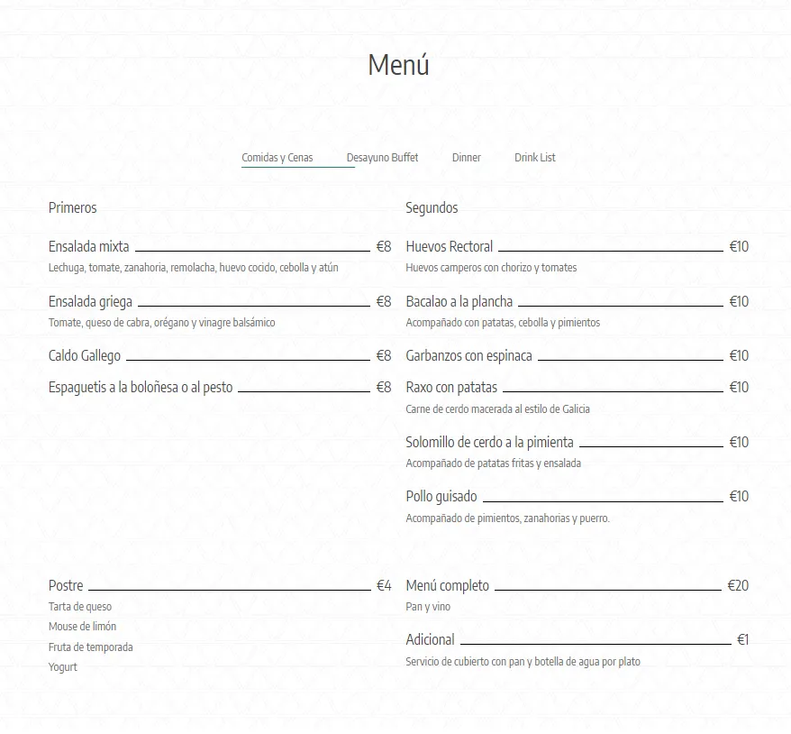 Menu_Rectoral de Lestedo_Palas de Rei_image_4