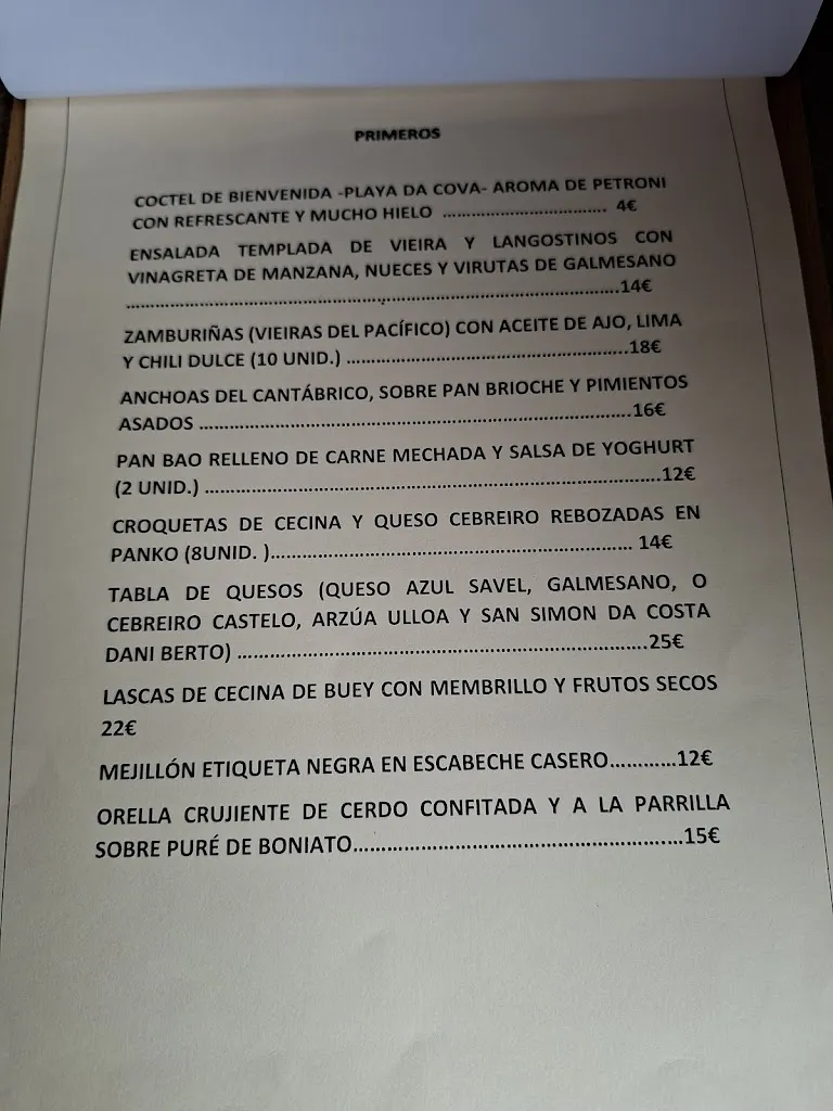 Menu_Playa Fluvial De A Cova Restaurante & Ocio_Saviñao O_image_1