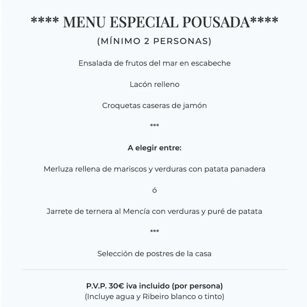 Menu_Restaurante @ Pousada de Portomarín_Portomarín_image_2