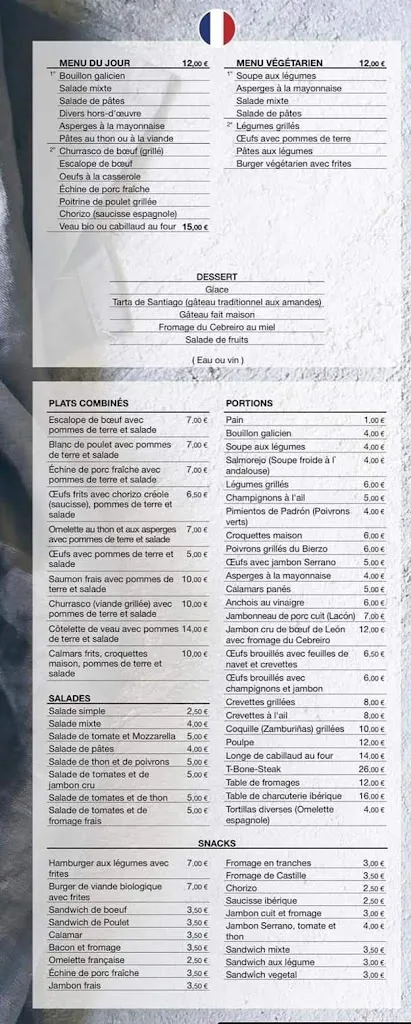 Menü_Restaurante Esther_Triacastela_Bild_2