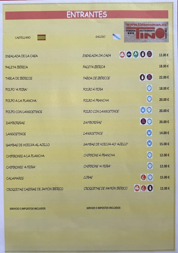 Menu_Pensión Restaurante Tino_Xermade_image_1