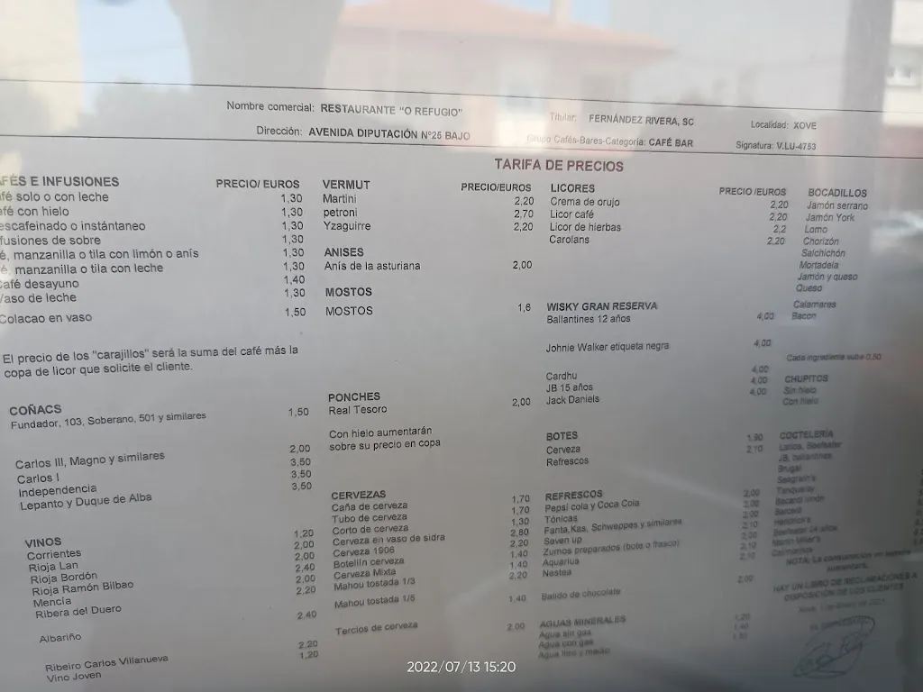 Menu_Restaurante O Refugio_Xove_immagine_2