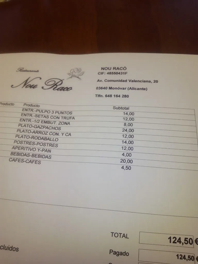 Menu_Restaurante Nou Racó. Monovar_Monóvar/Monòver_image_1