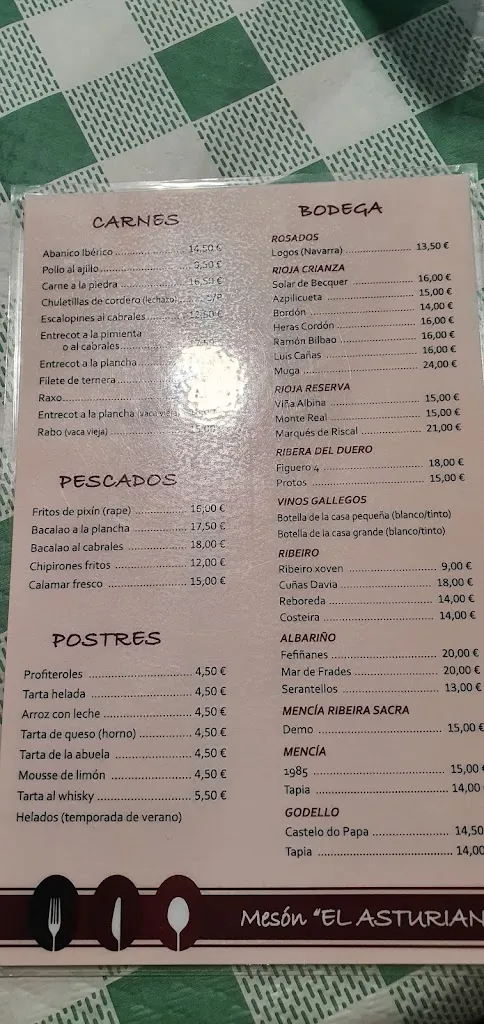 Menu_Mesón El Asturiano_Viveiro_immagine_3