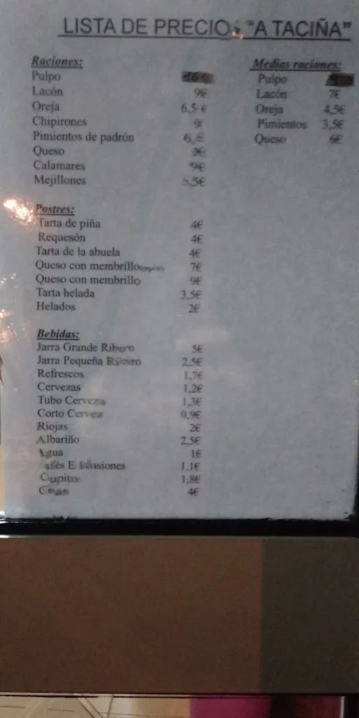 Menu_Restaurante Pulpería A Taciña_Viveiro_image_2