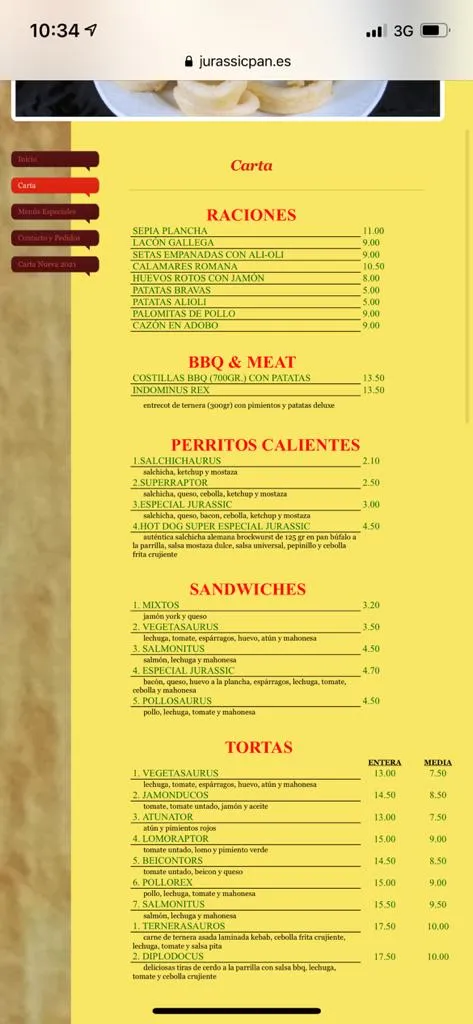 Menu_Restaurante Jurassic Pan_Ajalvir_image_1