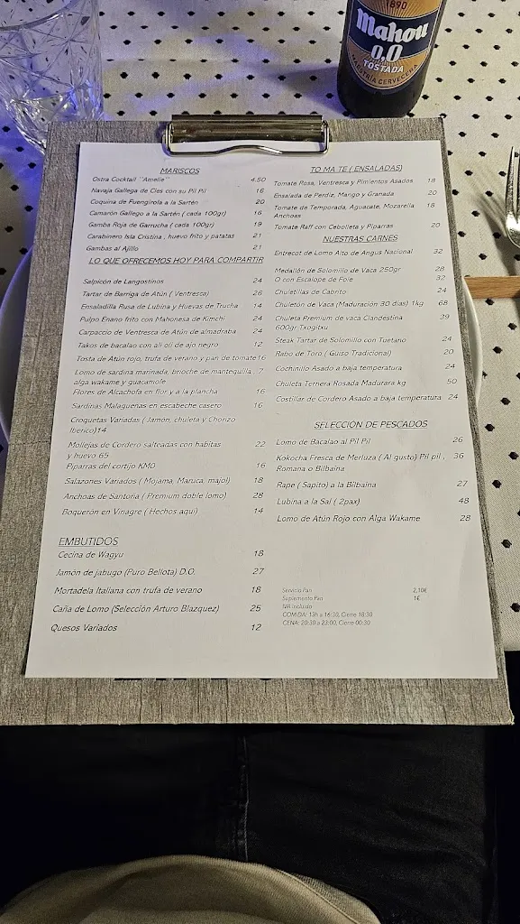 Menü_Restaurante Aguatinta_Aranjuez_Bild_2