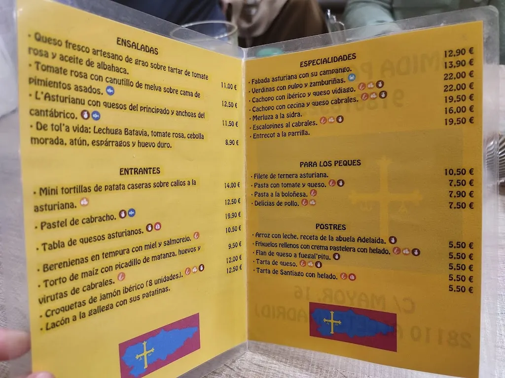 Menu_Restaurante Sidrería L'Asturianu_Algete_immagine_1