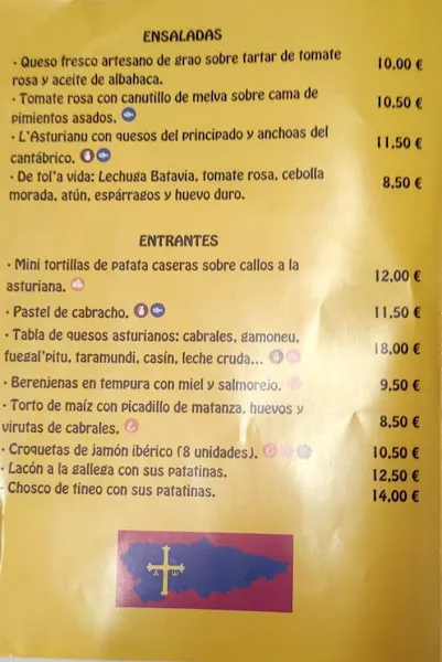 Menu_Restaurante Sidrería L'Asturianu_Algete_immagine_3