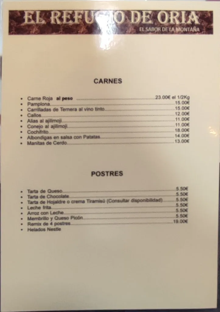 Menu_EL REFUGIO DE ORIA_Boalo_image_3