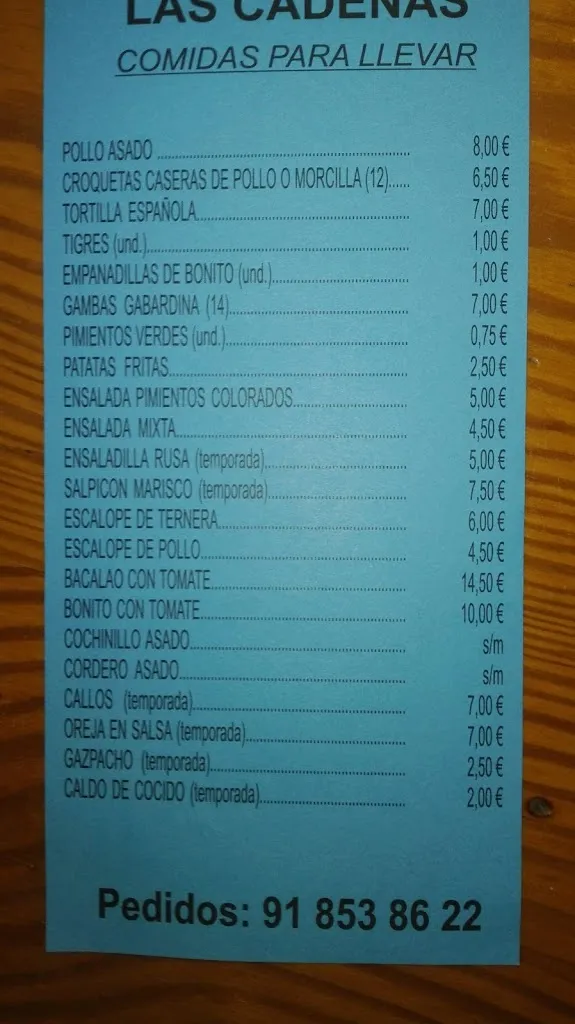 Menu_Restaurante Las Cadenas_Becerril de la Sierra_image_2