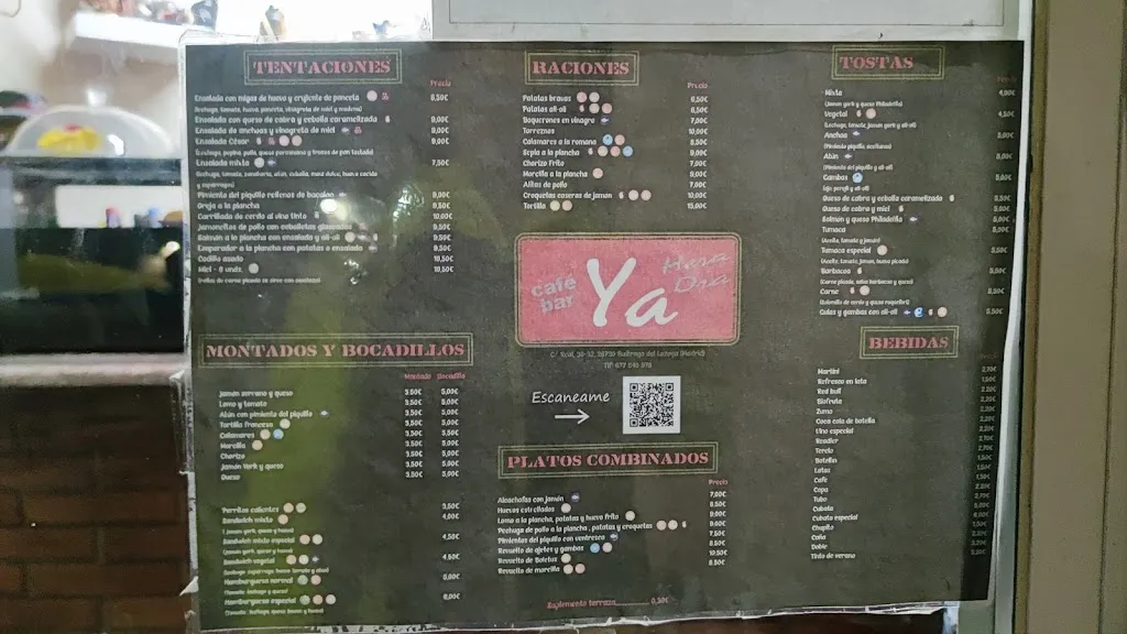 Menu_Café Bar Ya Hera Ora_Berzosa del Lozoya_immagine_1
