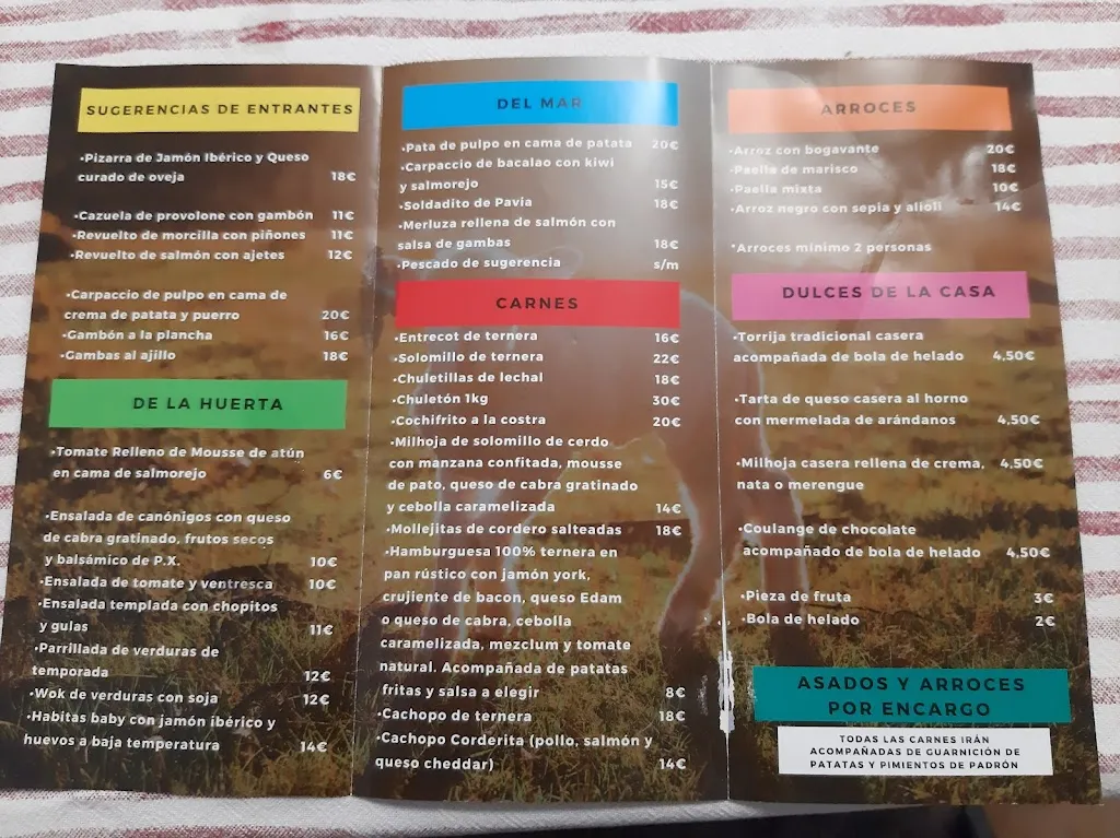 Menü_RESTAURANTE LA CORDERITA_Cadalso de los Vidrios_Bild_3
