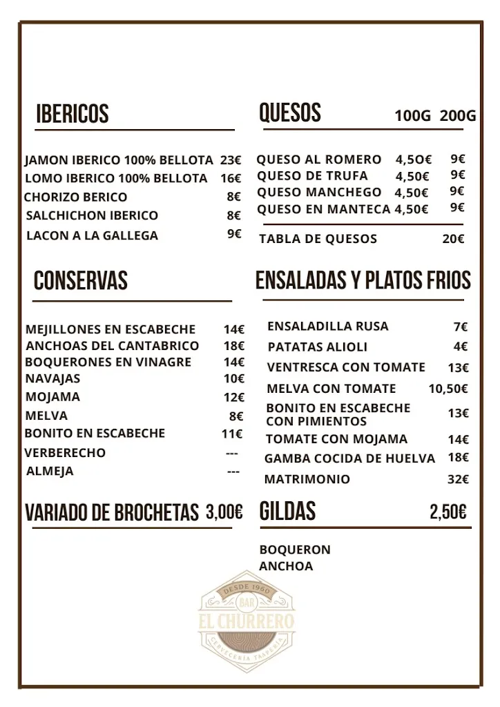 Menu_Bar El Churrero de Cadalso_Cadalso de los Vidrios_image_1