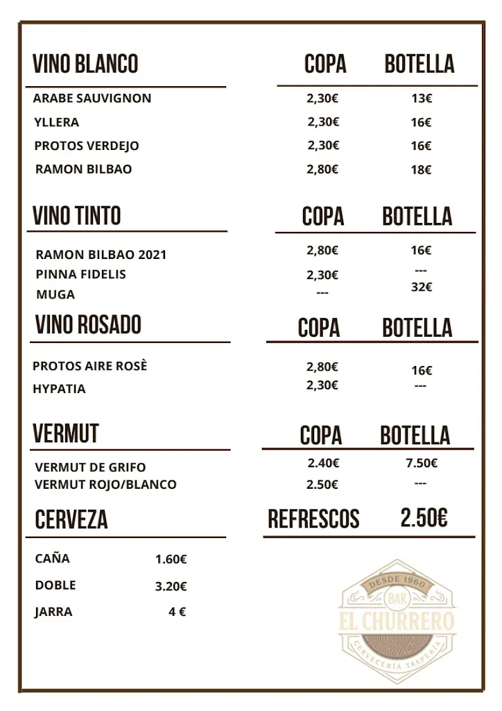 Menu_Bar El Churrero de Cadalso_Cadalso de los Vidrios_image_2