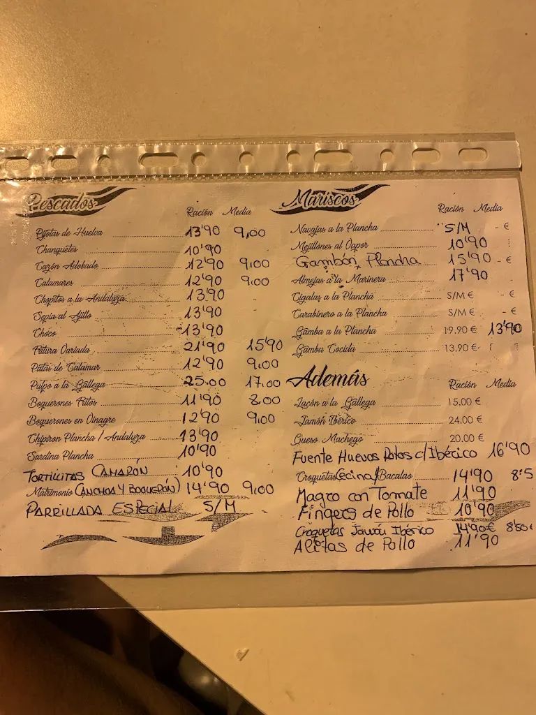 Menu_Freiduria El Pescaito_Camarma de Esteruelas_immagine_1