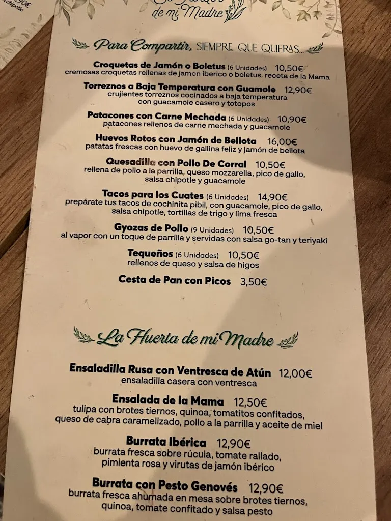 Menu_El jardín de mi madre_Carabanchel_image_4