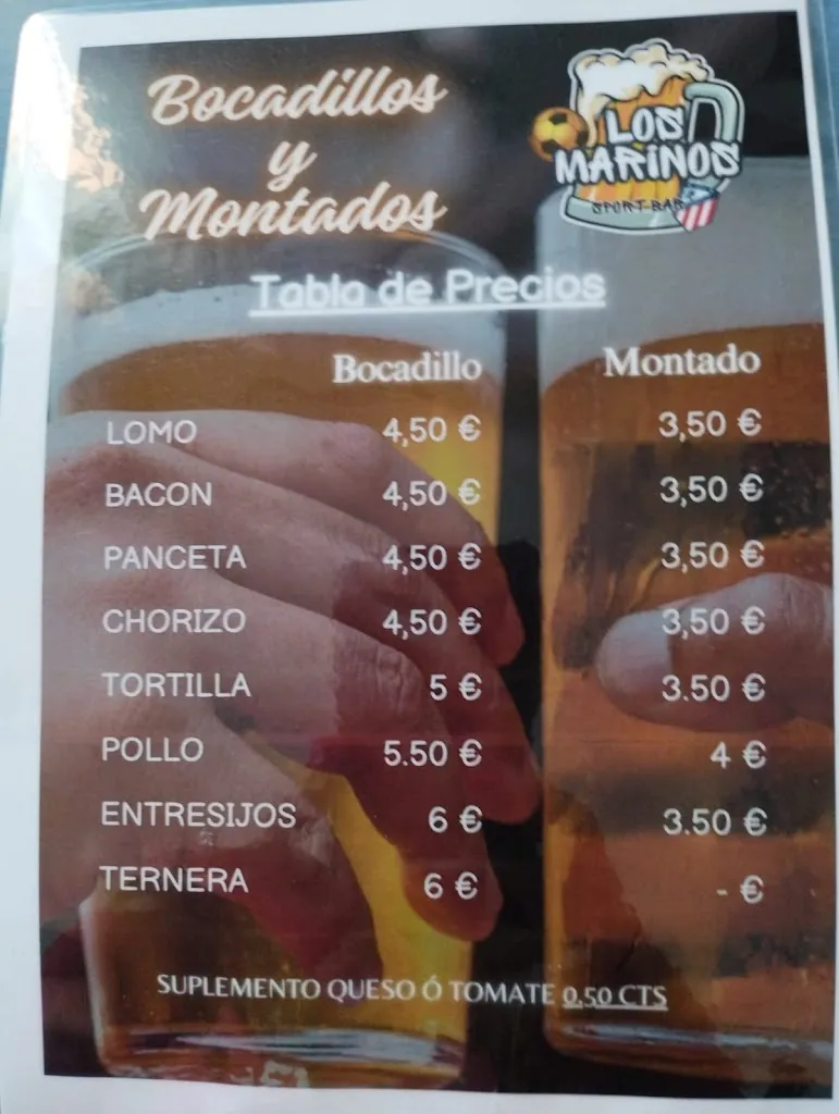 Menu_LOS MARINOS SPORT BAR TAPAS, RACIONES Y BUEN AMBIENTE EN CASARRUBUELOS_Casarrubuelos_image_2