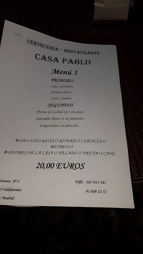 Menu_Restaurante Casa Pablo_Arroyomolinos_image_1