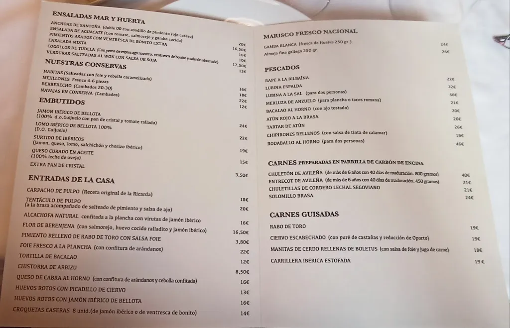 Menu_Restaurante La Ricarda_Arroyomolinos_image_1