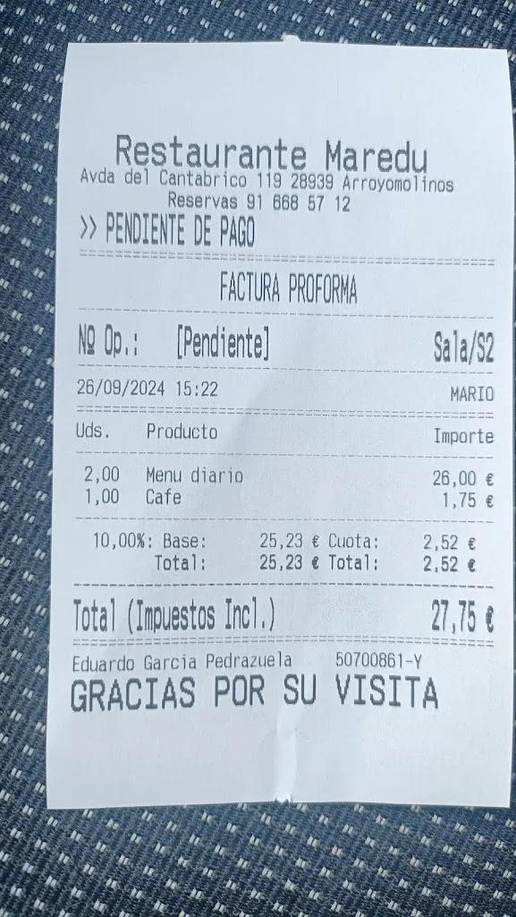 Jmiguel Gord_Restaurante Maredú_Arroyomolinos_review