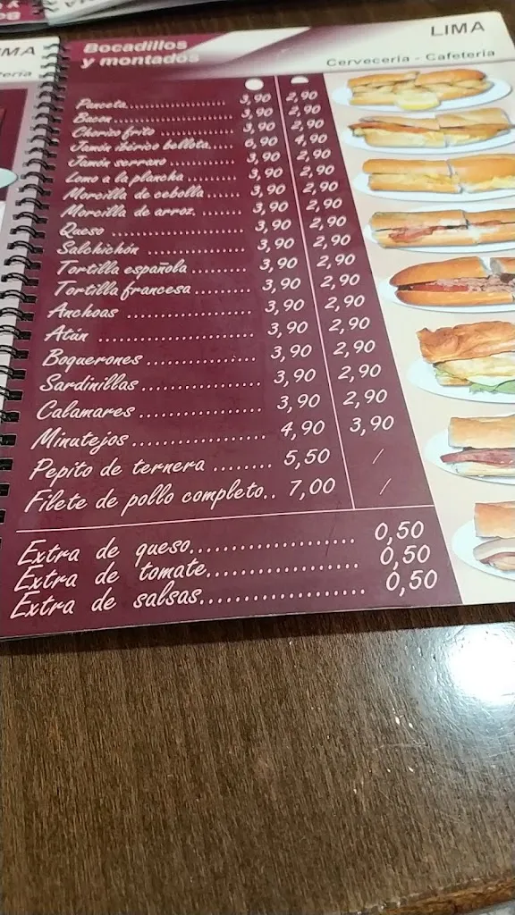 Menu_Bar Lima_Arroyomolinos_image_4