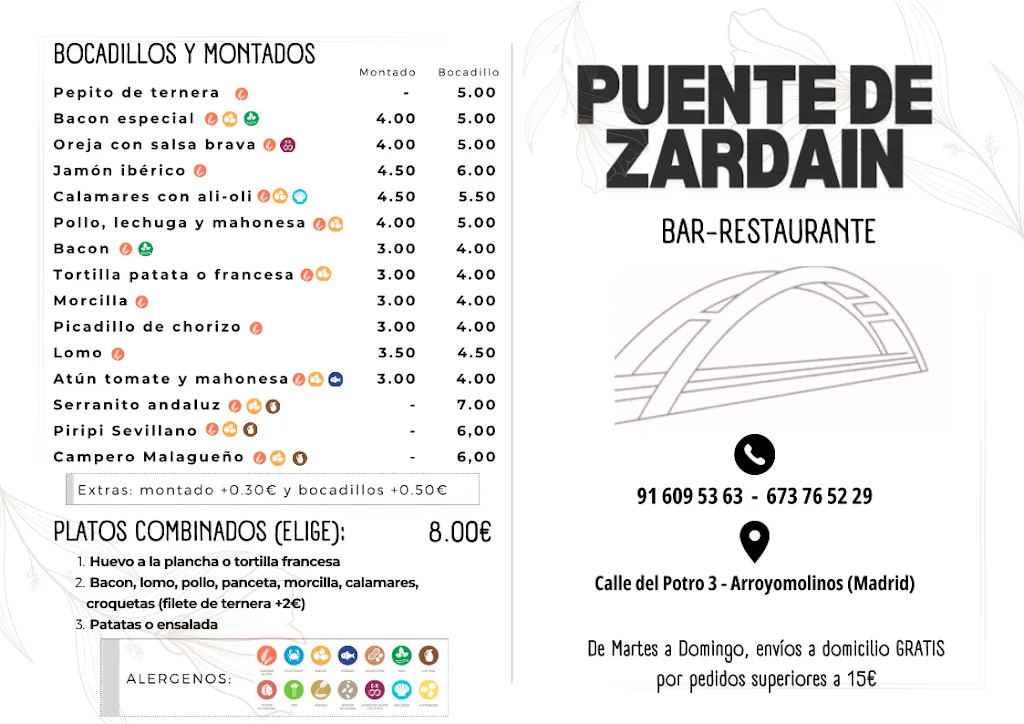 Menu_Restaurante Puente De Zardain_Arroyomolinos_immagine_2