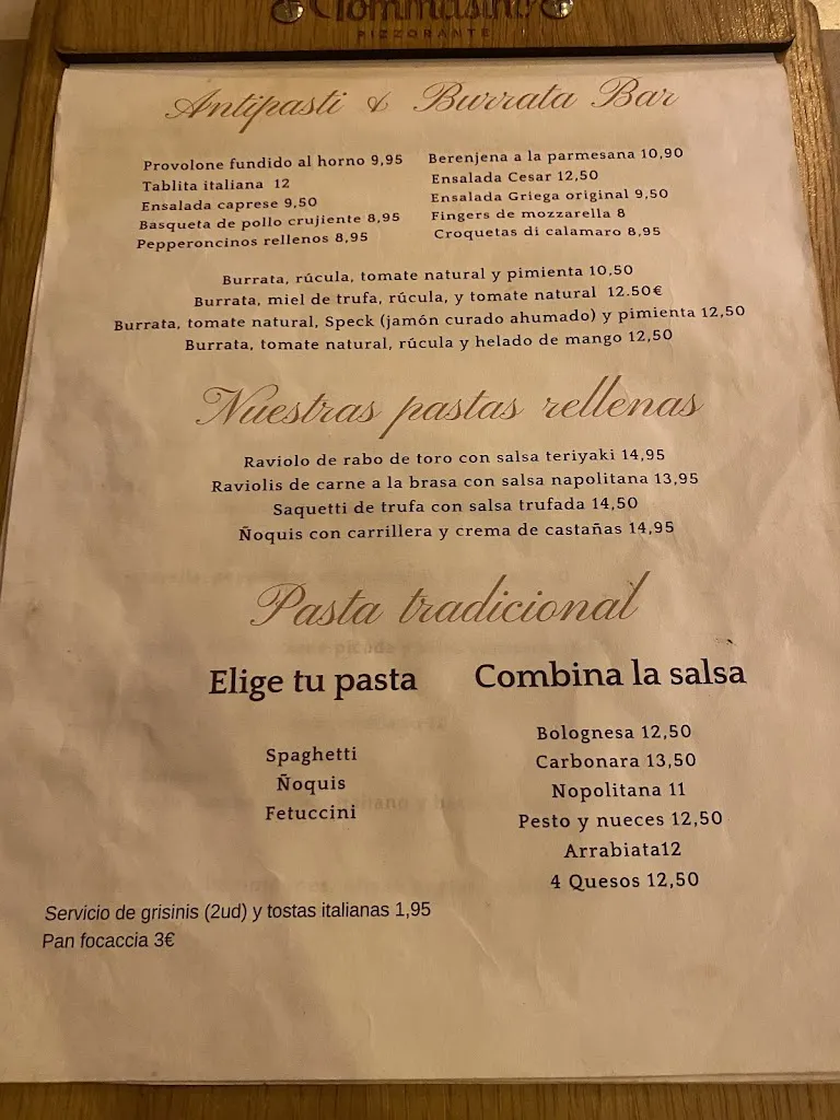 Menu_Tommasino Pizzorante_Arroyomolinos_image_1