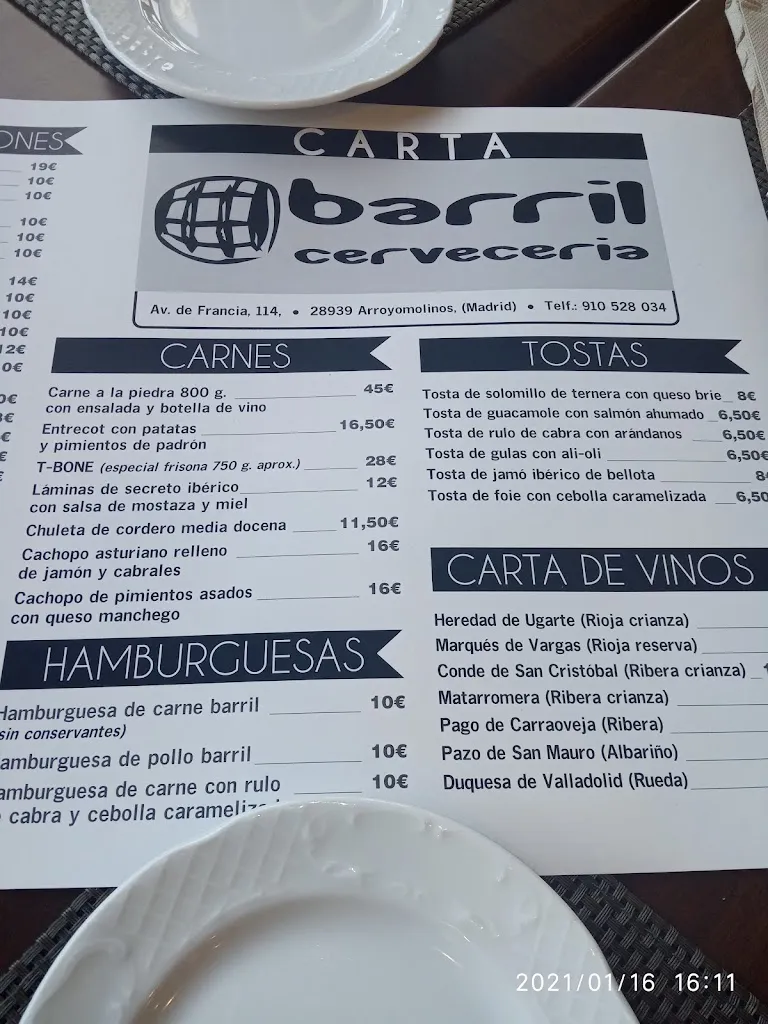 Menu_Restaurante Cerveceria Barril_Arroyomolinos_immagine_3